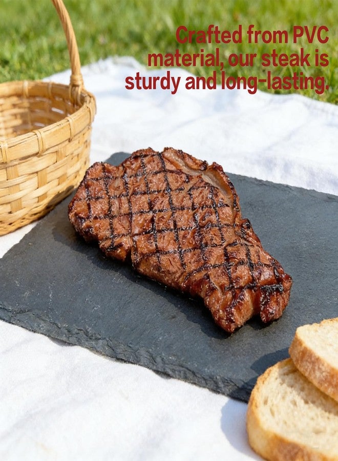 YIHAOSSING Artificial Lifelike Steak Fake Cooked Roast Beef Simulated Food Steak Meat Model Simulation Food for Market Display Photography Props Party Decoration(2pcs) - Image 3