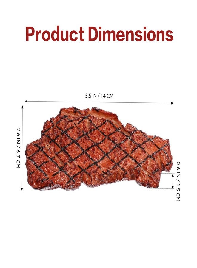 YIHAOSSING Artificial Lifelike Steak Fake Cooked Roast Beef Simulated Food Steak Meat Model Simulation Food for Market Display Photography Props Party Decoration(2pcs) - Image 2