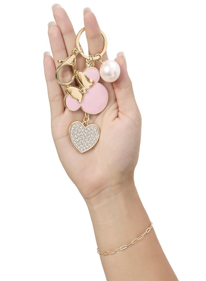 SALLY ROSE Minnie Mouse Keychain for Women Official License, Gold-Tone Bag Charms for Tote Bags, Key Chains for Car Keys - Image 3