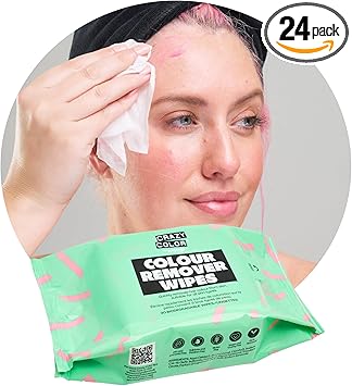 Crazy Color مناديل إزالة صبغة الشعر Crazy Color - تزيل صبغة الشعر من الوجه - عبوة 24 من مناديل قابلة للتحلل البيولوجي - Image 1