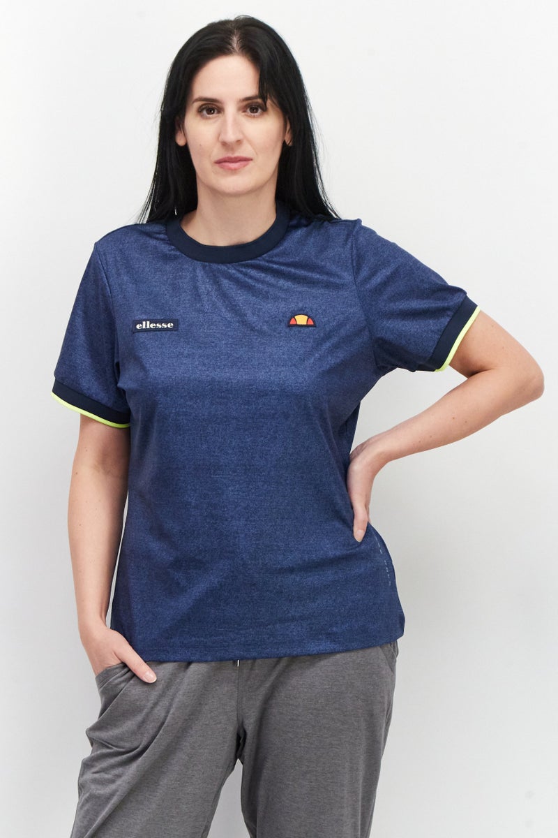 Ellesse Women Sportswear Fit Short Sleeves Brand Logo T-shirt, Navy - Image 1