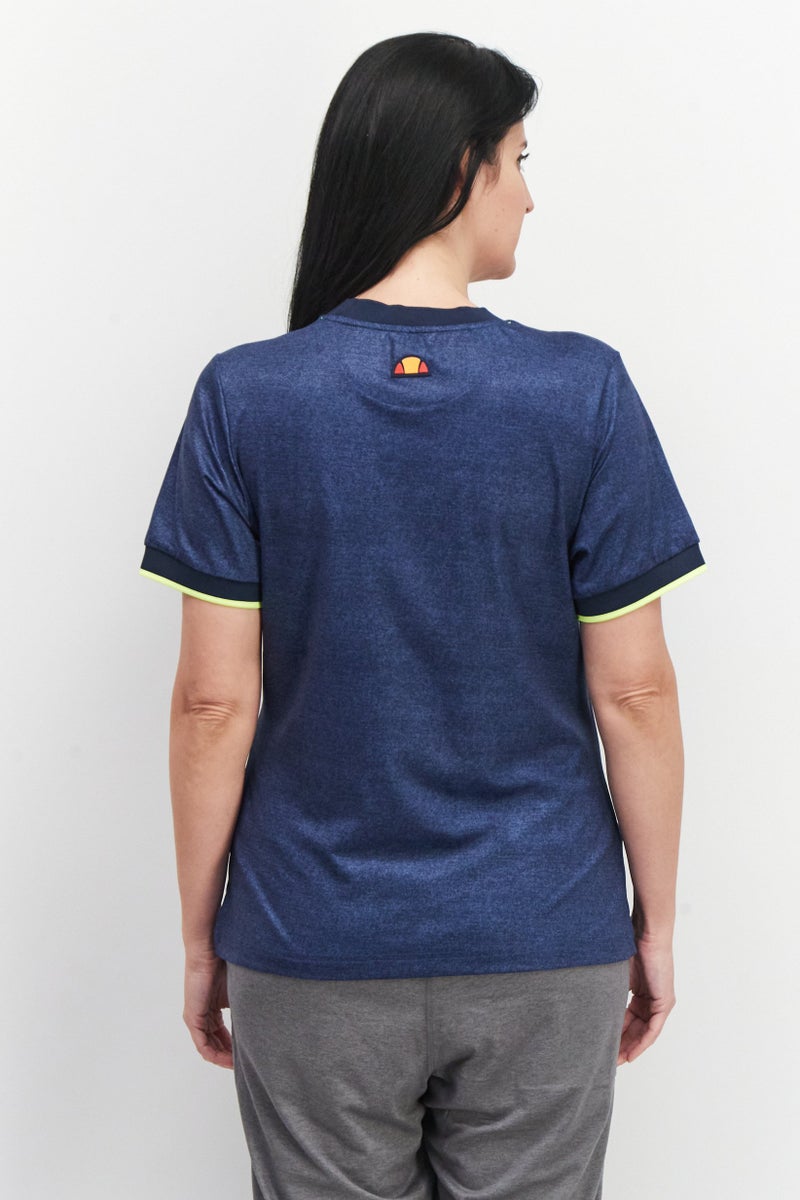 Ellesse Women Sportswear Fit Short Sleeves Brand Logo T-shirt, Navy - Image 2