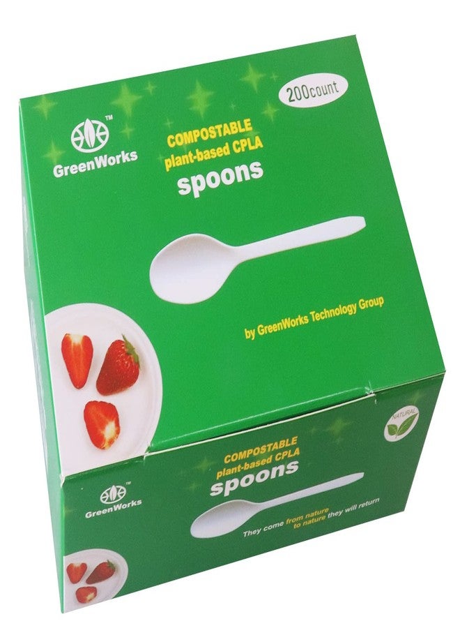 GreenWorks 200 Count 4.5" Mini Compostable Spoons,Small Tasting Spoon for Icecream,Dessert,Coffee,Sampling - Image 2