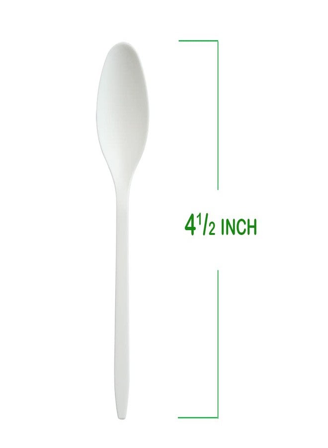 GreenWorks 200 Count 4.5" Mini Compostable Spoons,Small Tasting Spoon for Icecream,Dessert,Coffee,Sampling - Image 3