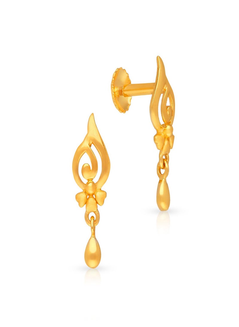 Malabar Gold and Diamonds 22k 916 Purity Gold Drops Earrings for Women DZER407Y  - Image 1