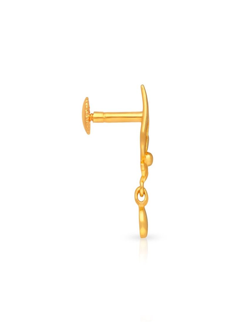 Malabar Gold and Diamonds 22k 916 Purity Gold Drops Earrings for Women DZER407Y  - Image 2