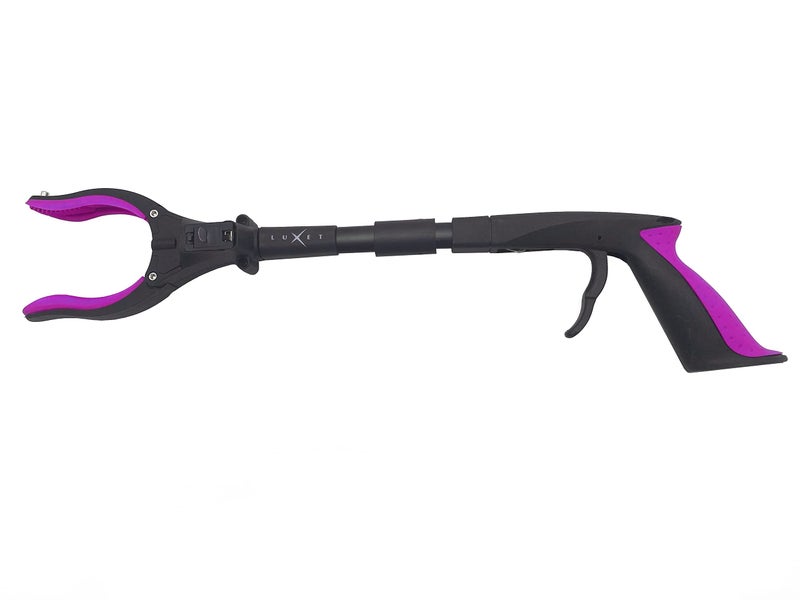 Luxet Grabber Tool 19" Aluminum Magnetic Claw with LED Light, Lightweight Foldable Reacher Grabber Pickup Tool, Gripper Grabbers for Elderly Grab Reaching Tool Trash Picker Grabber, Pink, by Luxet 2-Pack - Image 2