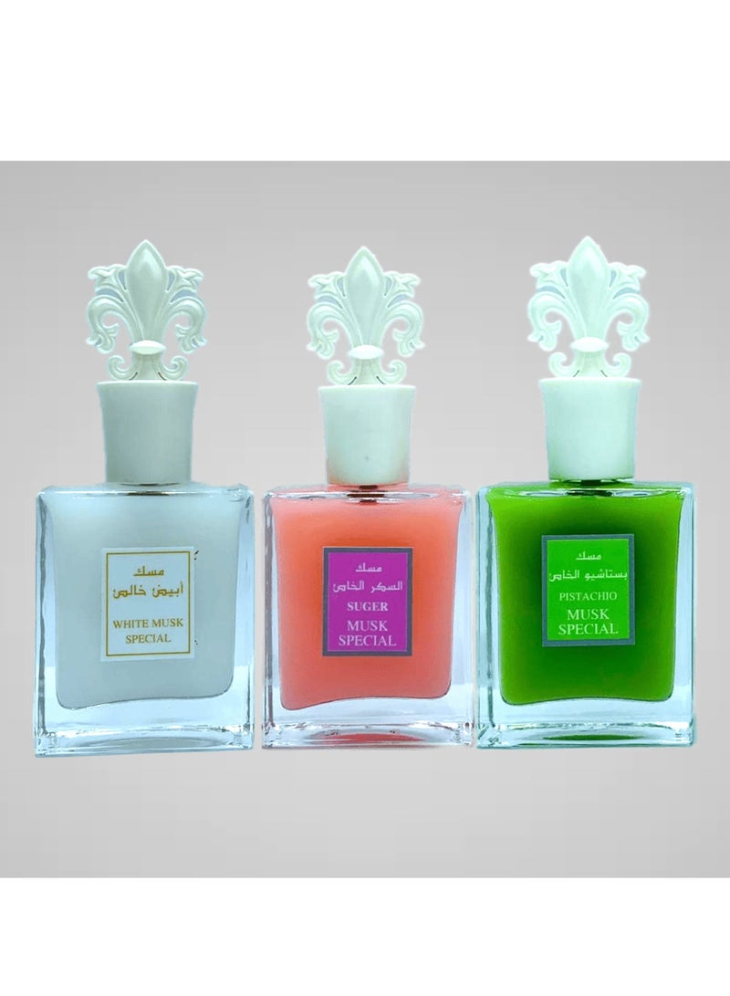 بيليزا مجموعة عطور الصبايا مسك ابيض خالص وا مسك السكر الخاص وا مسك بستاشيو الخاص 75 مل EDP - Image 1