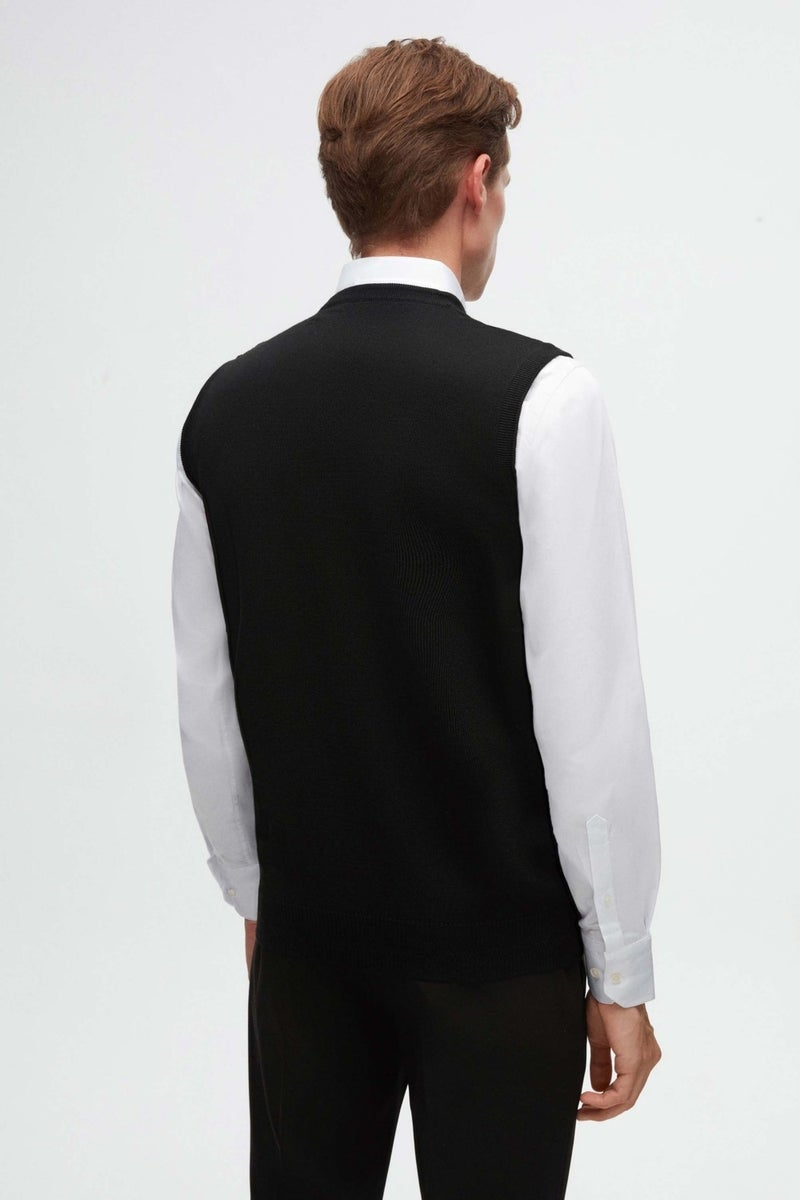 D'S DAMAT D'S Groom Ds Groom Regular Fit Black Sweater  - Image 3
