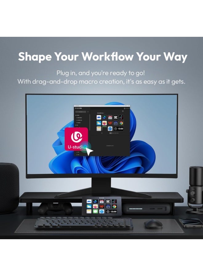 Ulanzi ULANZI D200 Studio Controller - 13 Inch HD LCD Macro Keyboard (4x Sharpeners), Plug & Play for OBS/Twitch Live, 10 Profiles, Open Source Plugins (Mac/PC) - Image 5