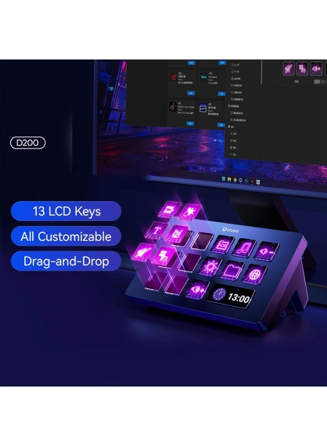 Ulanzi ULANZI D200 Studio Controller - 13 Inch HD LCD Macro Keyboard (4x Sharpeners), Plug & Play for OBS/Twitch Live, 10 Profiles, Open Source Plugins (Mac/PC) - Image 2