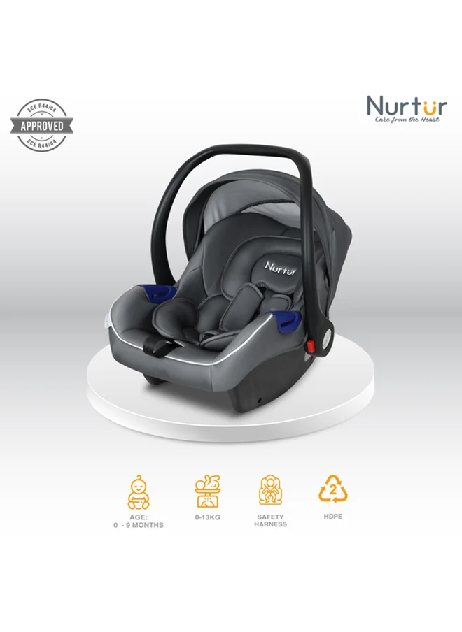 نورتر Nemo Baby Carrier Adjustable Canopy And Handle Extra Protection 3 Point Safety Harness Suitable From 0+, 0-13kg Grey