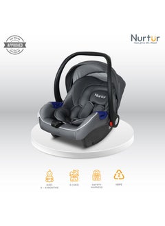 Nurtur Nemo Baby Carrier Adjustable Canopy And Handle Extra Protection 3 Point Safety Harness Suitable From 0+, 0-13kg Grey  - Image 2