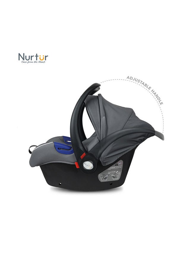 Nurtur - Nemo Baby Carrier Adjustable Canopy And Handle Extra Protection 3 Point Safety Harness Suitable From 0+, 0-13kg Grey - Image 1