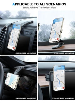 Denx Magnetic Car Mount Detachable, Bendable, Aluminum Arm Magnetic Phone Holder for Car, 20 Strong Magnets, Cell Phone Mount for Car Dash Fit iPhone 16 15 14 13 and others, mini MagSafe Accessories  - Image 2