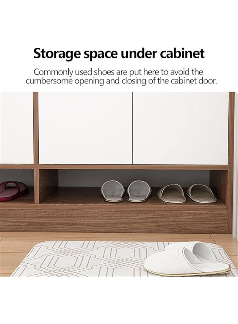 Shoe Cabinet, Wooden Shoe Rack Organizer with Drawers and Doors, Large Capacity Shoe Storage Cabinet for Closet Entryway Hallwayf, Free Standing Shoes Shelves, 120*32*90cm (Brown) - Image 4