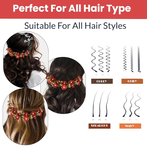 Temperia Hair Accessories For Women's & Girls -Stylish Red Rose Artificial Flowers Bun Juda Bridal Brooch & Braid For Hairstyle & Decoration - Pins & Clips For Style Of Bride, Wedding & Party (Mn106) - Image 5