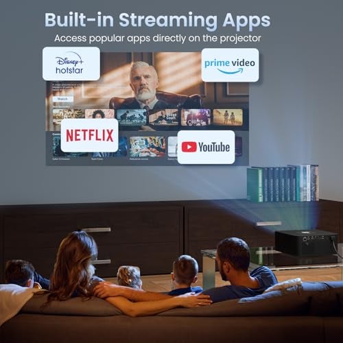 Portronics Beem 510 Smart Projector with 4K Support & 1080p FHD Native, Streaming Apps, 5300 Lumens, Auto Focus & Keystoning, Bluetooth, Wi-fi, 5W Speaker (White) - Image 2