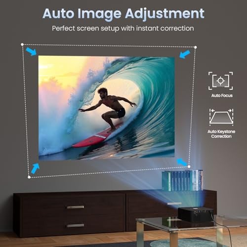 Portronics Beem 510 Smart Projector with 4K Support & 1080p FHD Native, Streaming Apps, 5300 Lumens, Auto Focus & Keystoning, Bluetooth, Wi-fi, 5W Speaker (White) - Image 4