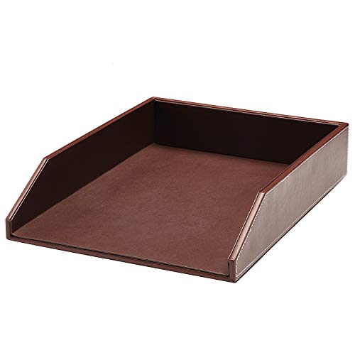 Gallaway Leather Letter Tray Desk Organizer - Paper Tray for Desk,Premium PU Leather Tray Perfect for Office Organization, Document Holder Fits A4 Paper, Stackable Drawers for Extra Desk Storage. - Image 3