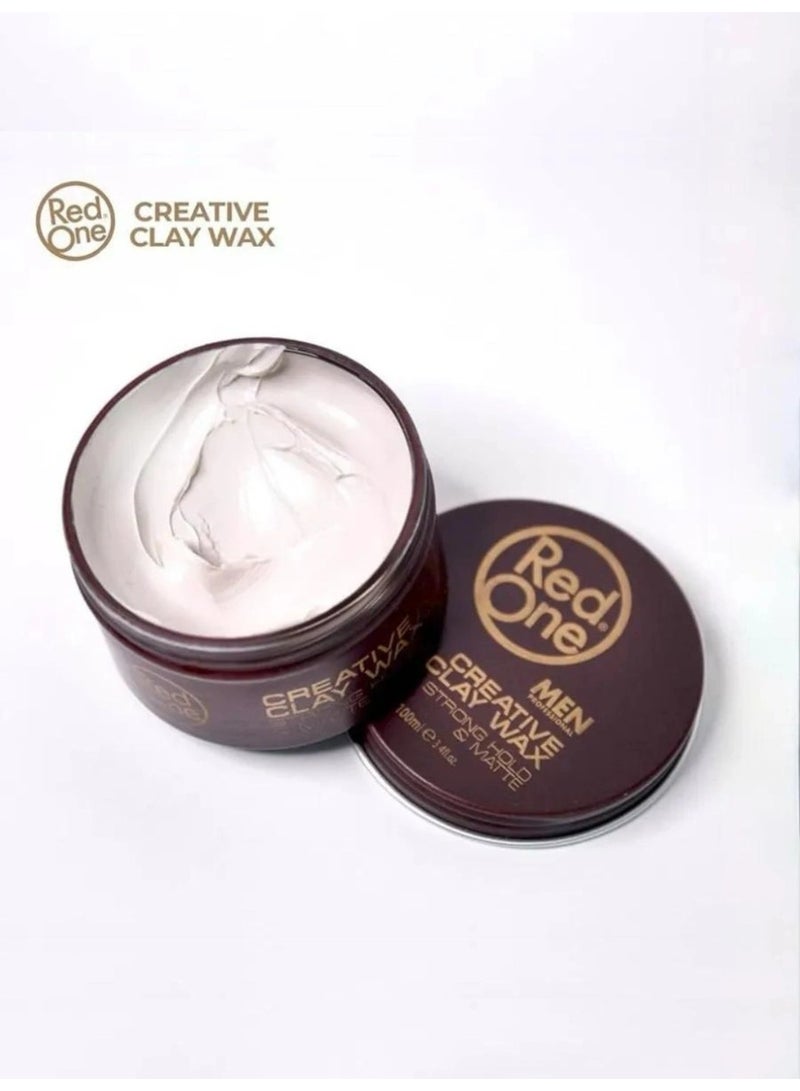 RedOne Creative Clay Wax 100ML Strong Hold Matte Finish Hair Styling Wax for Men and Women - Image 5
