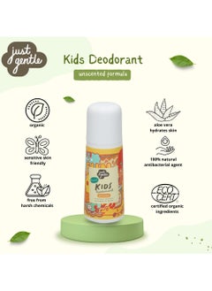 Just Gentle Just Gentle Organic Kids Deodorant Unscented - Aluminum-Free, Natural Odor Protection, Gentle on Sensitive Skin, 60ml  - Image 4