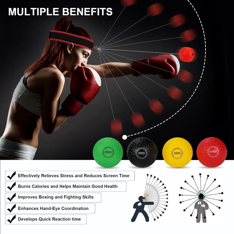 Dermasy Upgraded Boxing Reflex Ball, Boxing Training Ball with Headband Perfect for Reaction, Punching Speed, Fight Skill, Fitness, Newst Boxing Equipment - Image 3