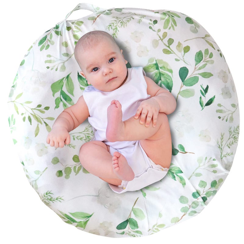 Tanofar Green Leaf Lounger Cover For Newborn  Lounger Cover Boy Girl  Breathable & Reusable Lounger Removable Slipcover For Newborn  Snugly Fit Baby Infant Lounger (Lounger Not Include) - Image 1