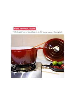 erorex 5.5 Quart Enameled Cast Iron Dutch Oven with Lid, 5.5 QT Deep Round Dutch Oven Pot with Dual Handles -Red  - Image 4