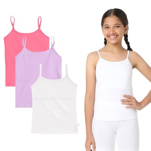 YouGotPlanB Everyday Cotton Padded Camisole for Girls | Built-in Padding, Full Coverage, Adjustable Straps for 8-16 Years | Pack of 3 - Image 1