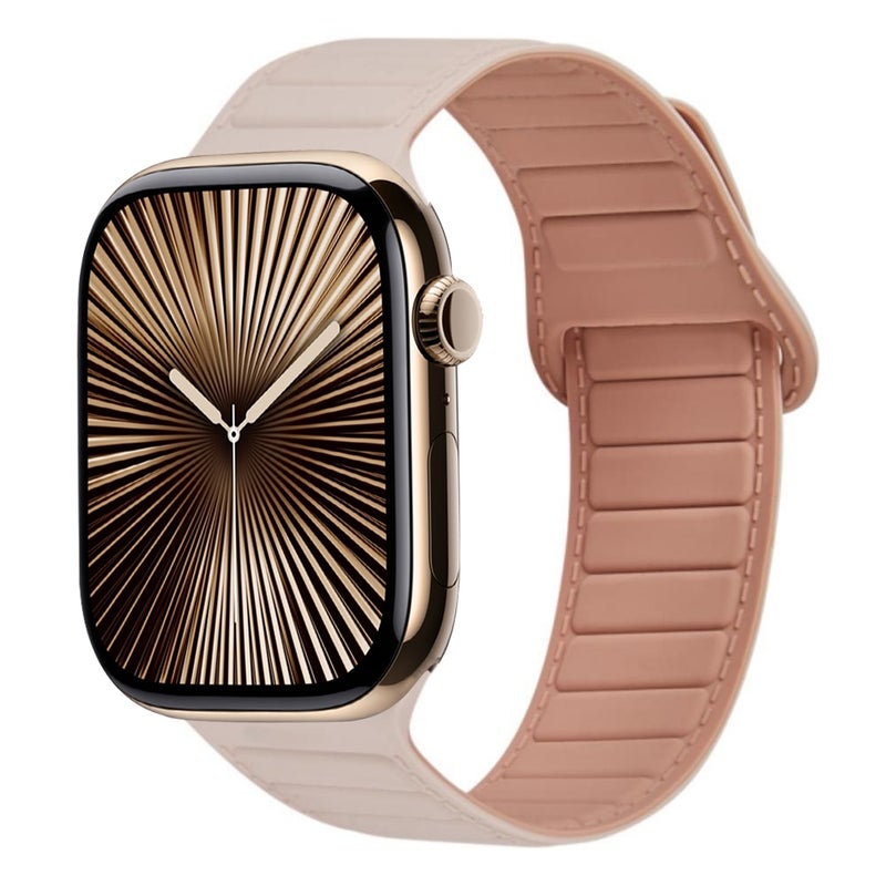 erorex For Apple Watch Series 10 46Mm Loop Magnetic Silicone Watch Band(Pink) - Image 1