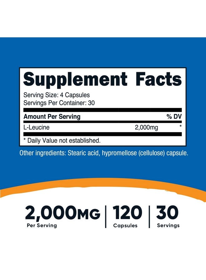 Nutricost L Leucine 2 000Mg 120 Vegetarian Capsules Non Gmo Gluten Free 30 Servings - Image 3