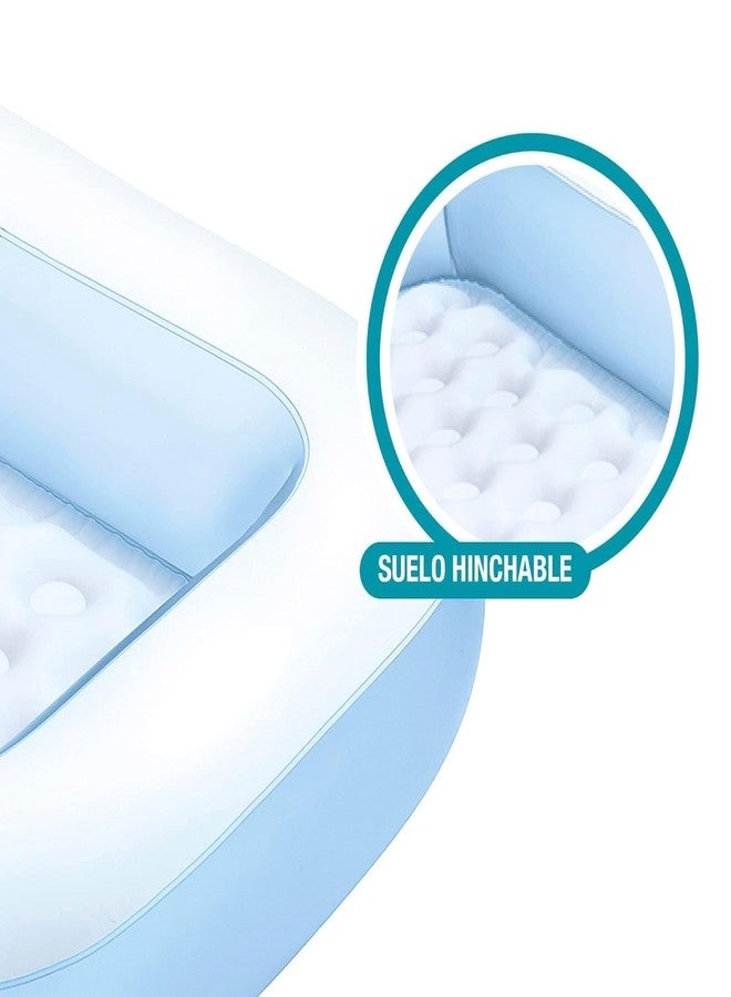 SUNNIFA Inflatable Swimming Pool for Kids, Blue and White, 166x100x25 cm, 90L Capacity, Baby Bath Tub for 1-5 Year Old Boys and Girls, Outdoor Garden Pool for Toddlers - Image 5