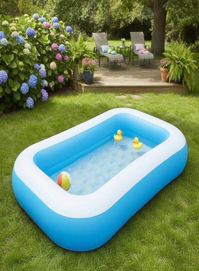 SUNNIFA Inflatable Swimming Pool for Kids, Blue and White, 166x100x25 cm, 90L Capacity, Baby Bath Tub for 1-5 Year Old Boys and Girls, Outdoor Garden Pool for Toddlers - Image 3