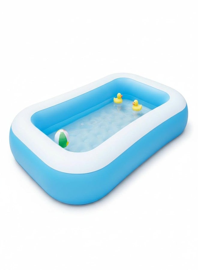 SUNNIFA Inflatable Swimming Pool for Kids, Blue and White, 166x100x25 cm, 90L Capacity, Baby Bath Tub for 1-5 Year Old Boys and Girls, Outdoor Garden Pool for Toddlers - Image 1