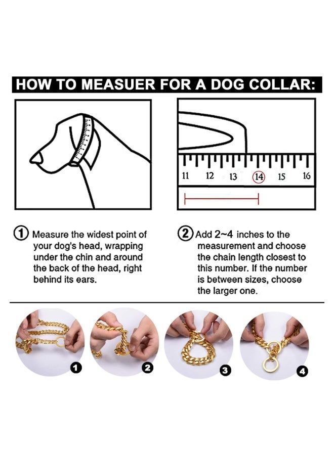 Stainless Steel Cuban Link Dog Collar, 15mm Wide Heavy Duty Curb Chain Choker with O-Ring, 50.8cm (20 Inches) - Image 4