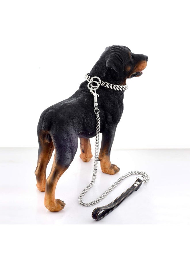 Stainless Steel Cuban Link Dog Collar, 15mm Wide Heavy Duty Curb Chain Choker with O-Ring, 50.8cm (20 Inches) - Image 2
