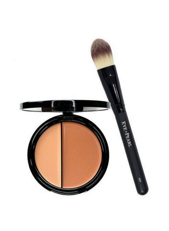 EVE PEARL EVE PEARL HD Dual Foundation Full Coverage Long Lasting Non Greasy Vitamin E Skincare And 101 Foundation Brush Set Makeup Kit (Medium)  - Image 1