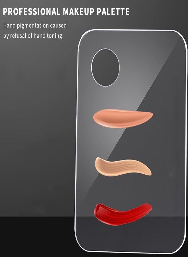 MAYCREATE® Makeup Spatula & Palette Set,Stainless Steel Spatula And Clear Acrylic Foundation Palette Combo,Beauty Cosmetic Makeup Tool With Protective Pu Sleeve,1 Count - Image 3