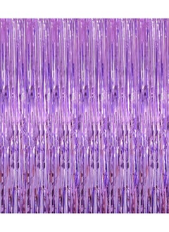i-CHONY Shiny Light Purple Fringe Curtain - 2pcs 3.2ft x 8.2ft Metallic Tinsel Foil Party Streamers | Photo Booth Backdrop Props for Birthday Wedding Bridal Shower Baby Shower Bachelorette Party Decor  - Image 5