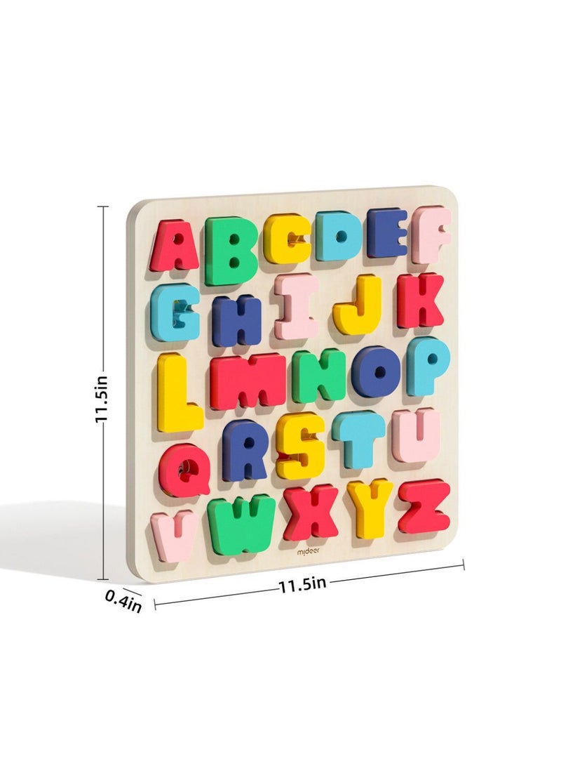 MiDeer Wooden Alphabet Puzzle – Montessori Educational Toy for Toddlers Ages 3+ | ABC Letter Learning Board with Colorful Basswood Pieces | Early Literacy, Fine Motor & Cognitive Skill Development - Image 4