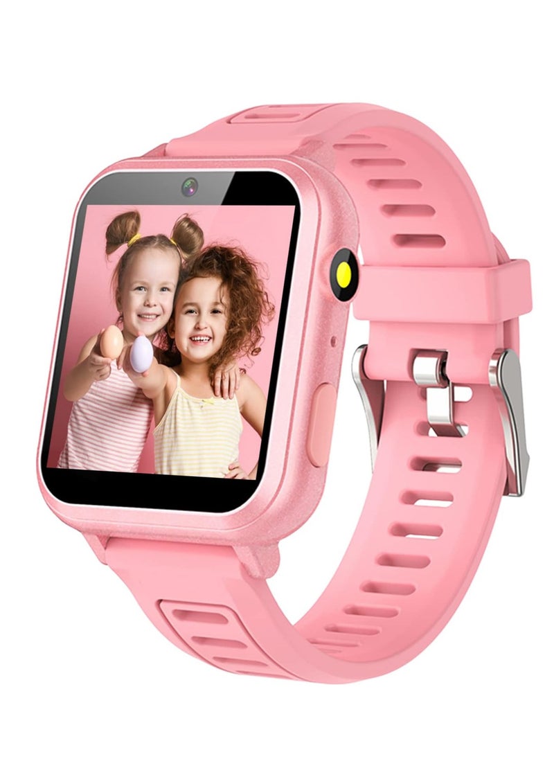 Generic Kids Smart Watch, Smart Game Watch with 24 Games, HD Touch Screen, Video, Camera, Music Player, Pedometer, Flashlight, Alarm Clock,  Kids Watches for 5-12 Year Olds Boy/Girl (Pink)  - Image 1