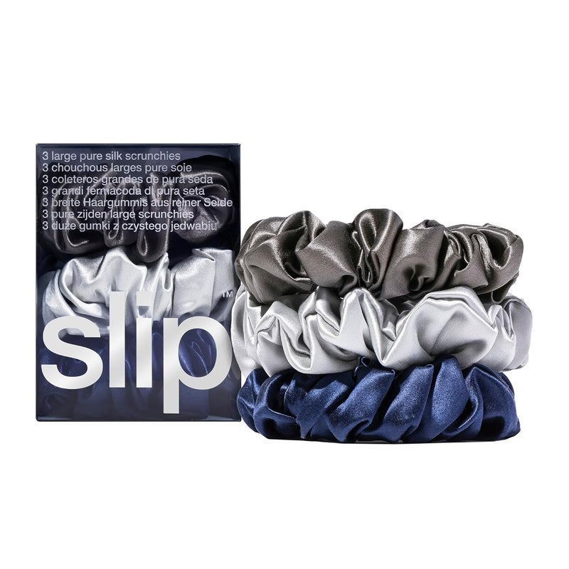 slip Pure Silk Large Scrunchies The Midnight Collection Ultra Soft AntiCrease HairFriendly 100 Pure Mulberry Silk Set of 3 Durable Gentle on Hair Ideal for All Hair Types
