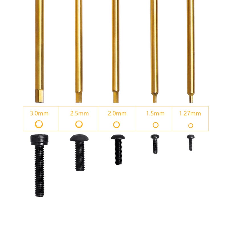 GoHobby Hex Head Allen Wrench Drill Bit Set 1.27mm 1.5mm 2.0mm 2.5mm 3.0mm 1/4" Diameter Quick Release Shank Screwdriver Bit Set for RC Car Quadcopter Hobby Models - Image 5