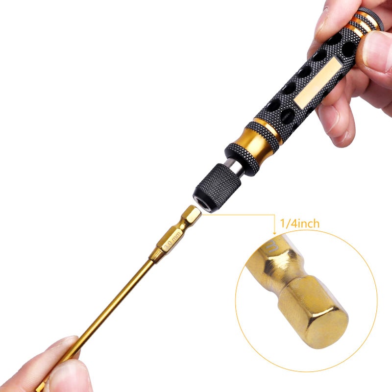 GoHobby Hex Head Allen Wrench Drill Bit Set 1.27mm 1.5mm 2.0mm 2.5mm 3.0mm 1/4" Diameter Quick Release Shank Screwdriver Bit Set for RC Car Quadcopter Hobby Models - Image 3