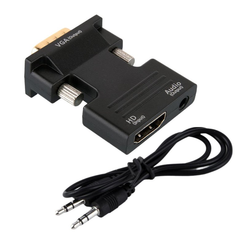 HDMI female to VGA male adapter converter with audio projector and HD computer - Image 1