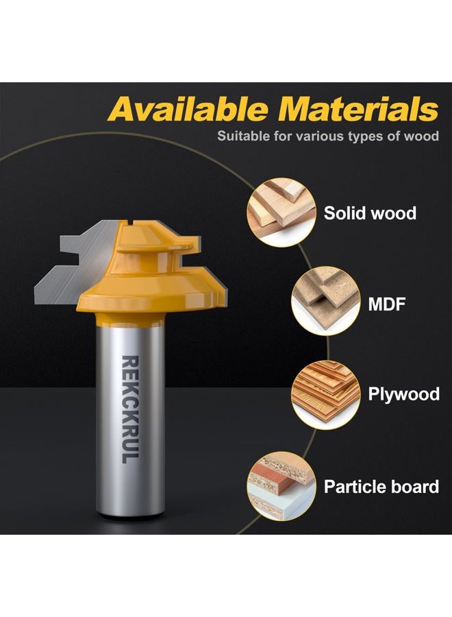 REKCKRUL Professional 45 Degree Lock Miter Router Bit - Carbide Tipped, 1/2" Shank, Cutting Height: 1/2", Woodworking Tools for Cabinets, Drawers, Doors & Furniture - Image 4