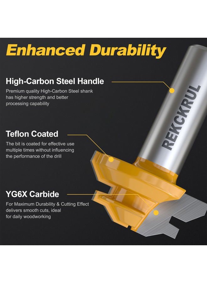 REKCKRUL Professional 45 Degree Lock Miter Router Bit - Carbide Tipped, 1/2" Shank, Cutting Height: 1/2", Woodworking Tools for Cabinets, Drawers, Doors & Furniture - Image 3