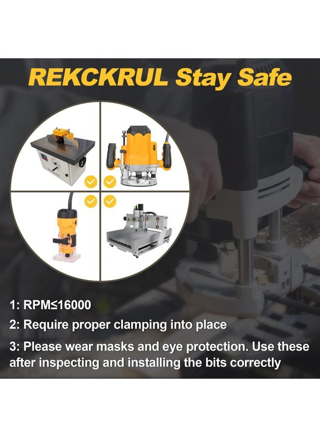 REKCKRUL Professional 45 Degree Lock Miter Router Bit - Carbide Tipped, 1/2" Shank, Cutting Height: 1/2", Woodworking Tools for Cabinets, Drawers, Doors & Furniture - Image 5