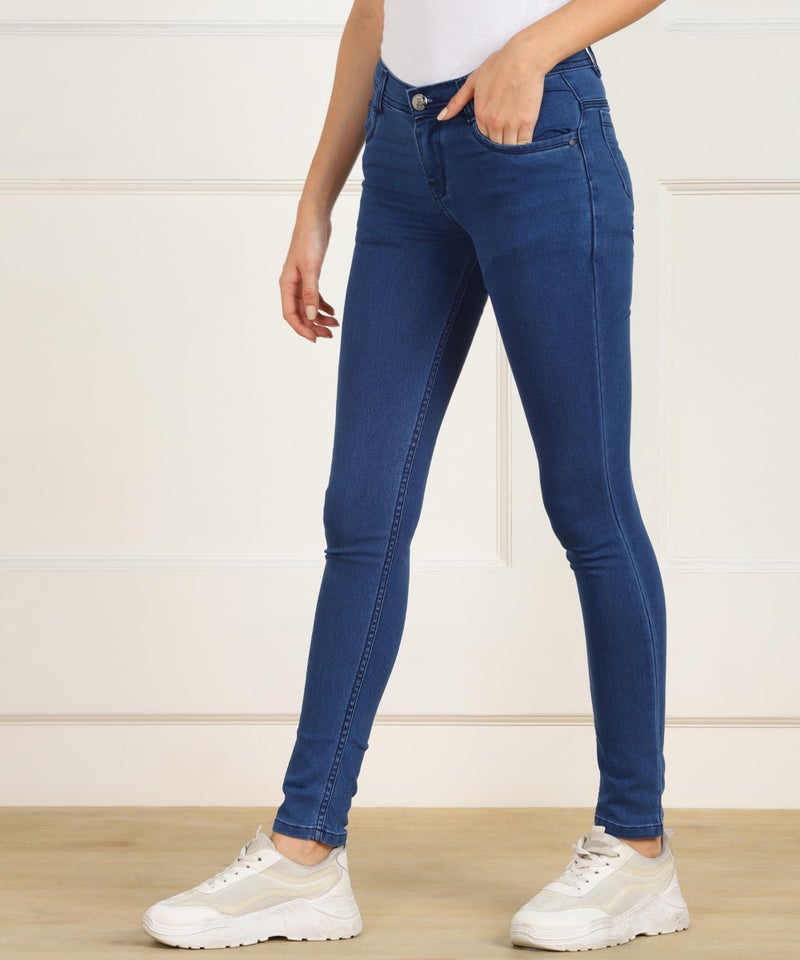 Nifty Women's Denim Stretchable Slim Fit Jeans (Jean_PLN_Azure_40) - Image 3